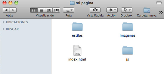 organización de carpetas