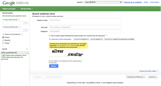 utilizar google adwords para obtener palabras clave para SEO utilizar google adwords para obtener palabras clave para SEO