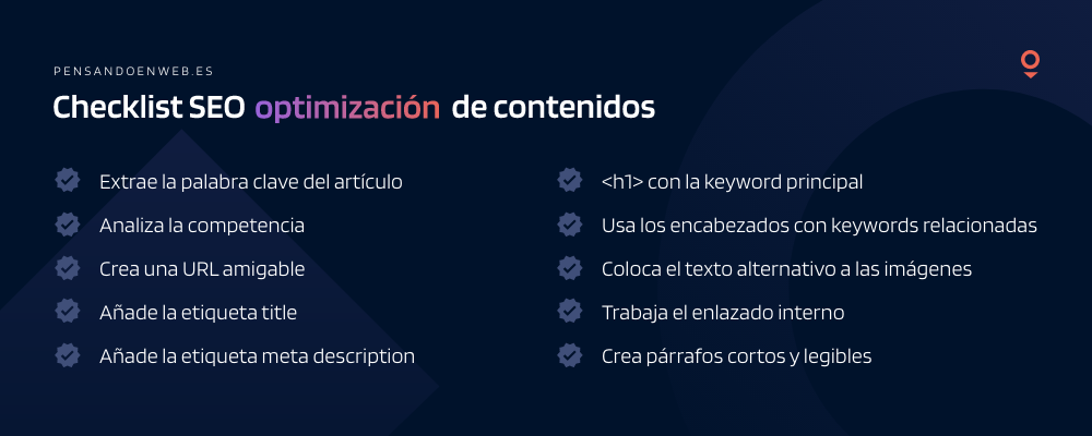 Checklist para una buena optimización de contenidos